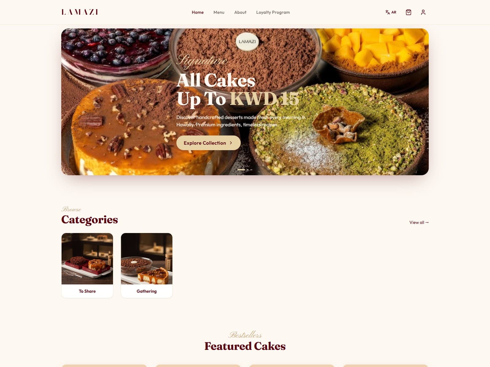 LAMAZI — cake ordering platform